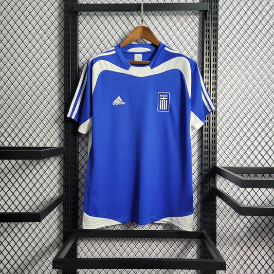 Greece 2004 Retro Blue/White Away Jersey