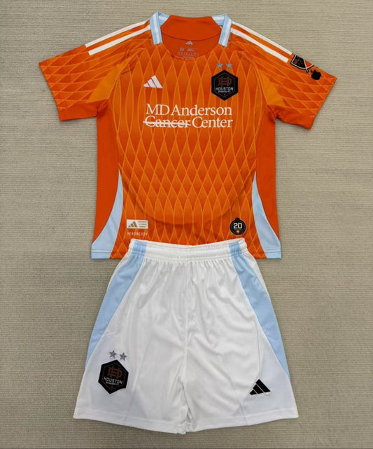 Houston Dynamo 25/26 Orange Home Kids Jersey Set