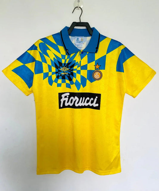 Inter Milan 1992/94 Retro Yellow/Blue Second Away Jersey