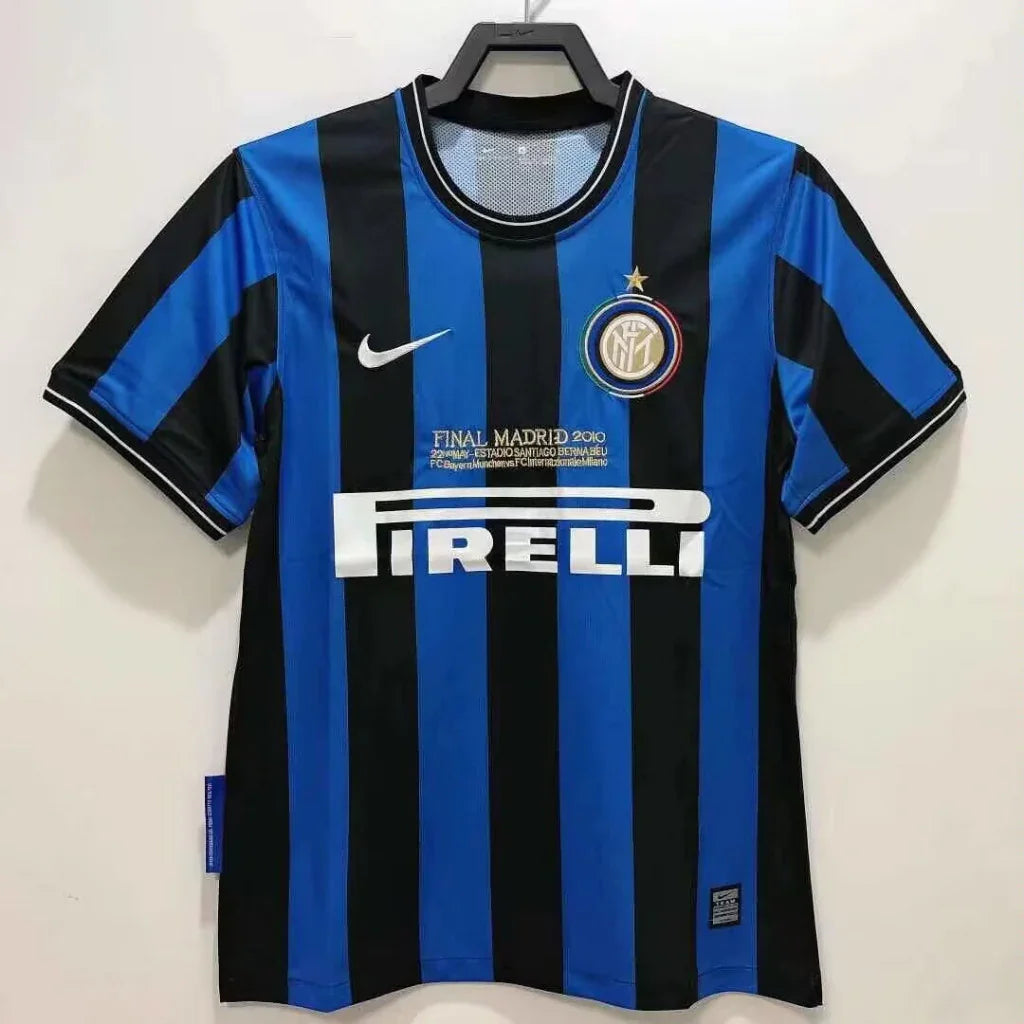 Inter Milan 2010 Vintage Retro Home Blue And Black Jersey