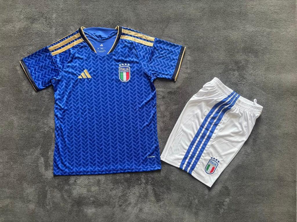 Italy 25/26 Blue World Cup Home Kids Jersey Set