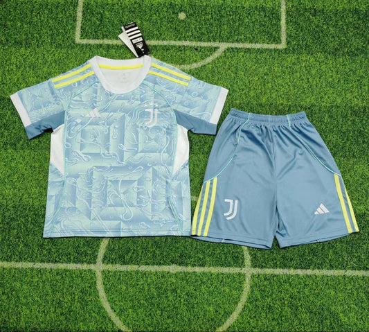 Juventus 25/26 Away Kids Blue Jersey Set