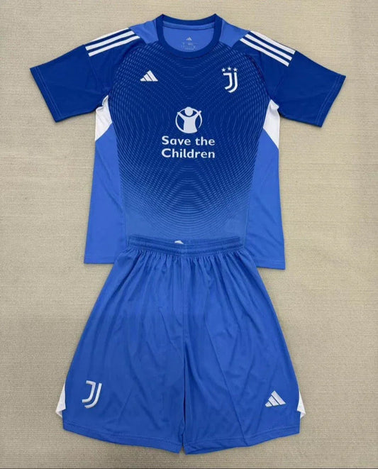 Juventus 25/26 Goalkeeper Kids Blue Jersey Set