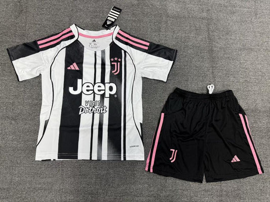 Juventus 25/26 Home Kids Black/White Jersey Set