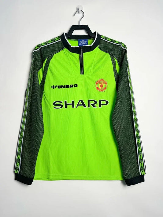 Manchester United 1998/99 Vintage Retro Green Goalkeeper Long Sleeves Jersey