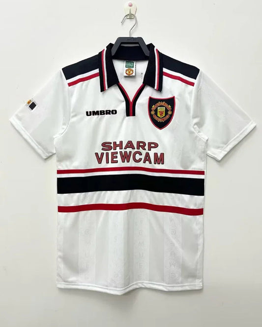 Manchester United 1998 Vintage Retro Away Jacquard Fabric Jersey