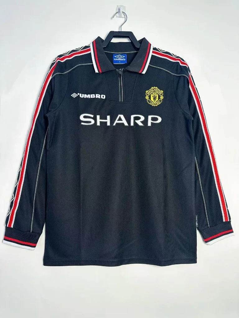 Manchester United 1998 Vintage Retro Black Long Sleeve Jersey