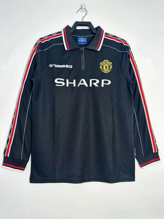 Manchester United 1998 Vintage Retro Black Long Sleeve Jersey