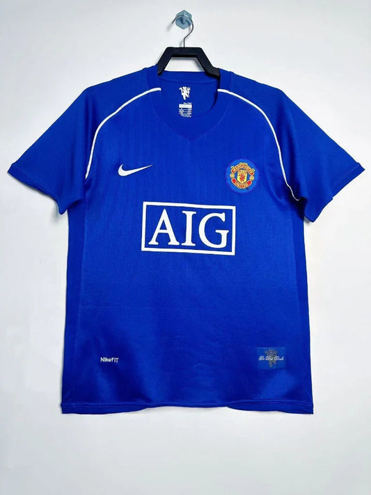 Manchester United 2007/08 Vintage Retro Goalkeeper Blue Jersey