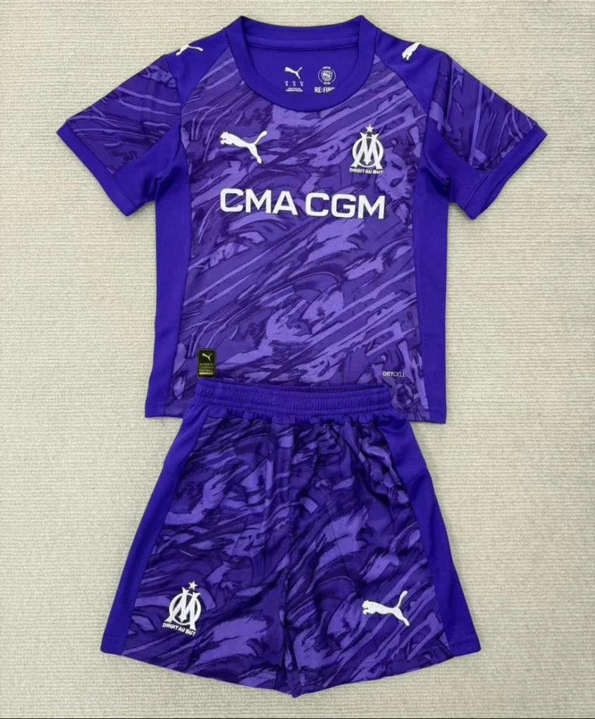 Marseille 25/26 Purple Goalkeeper Kids Kit