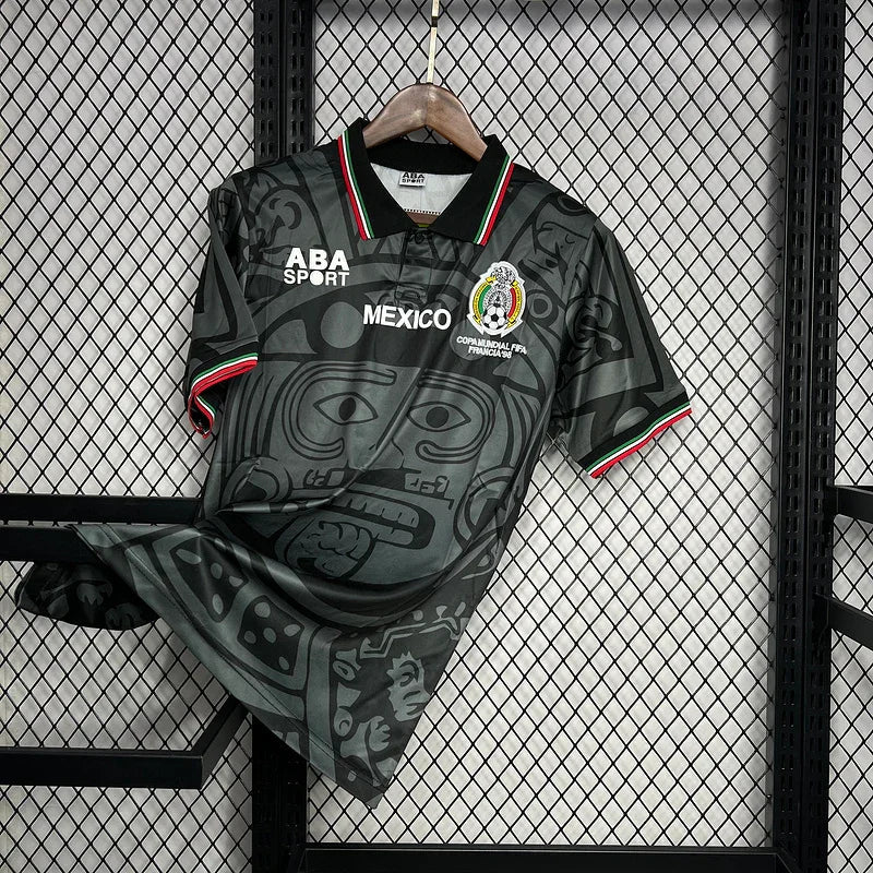 Mexico 1998 Vintage Retro Black Away Jersey