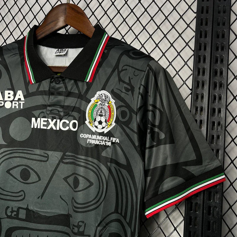 Mexico 1998 Vintage Retro Black Away Jersey
