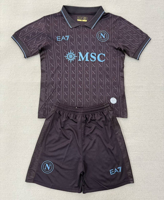 Napoli 25/26 Black Third Away Kids Jersey Set