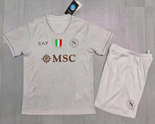 Napoli 25/26 White Away Kids Jersey Set