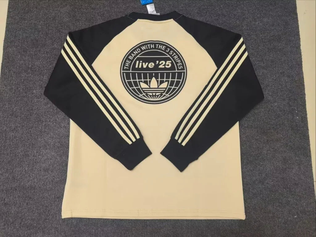 Oasis 25/26 Beige/Black 3 Stripes Long Sleeve Jersey