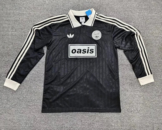 Oasis 25/26 Black/White 3 Stripes Long Sleeve Jersey