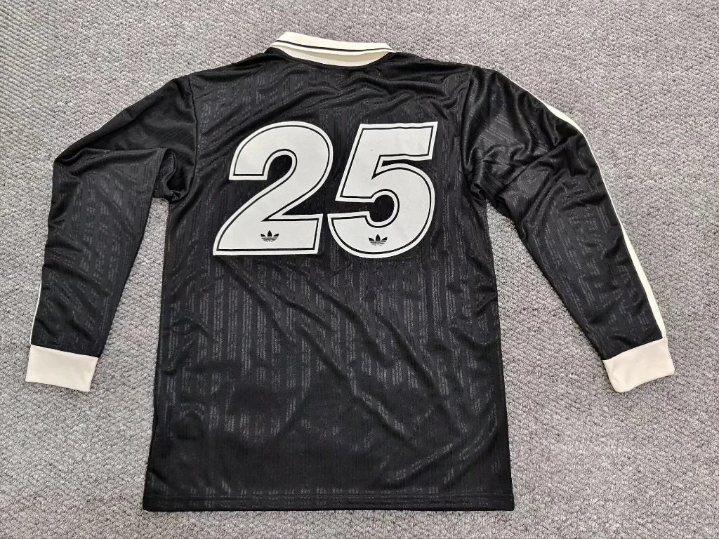 Oasis 25/26 Black/White 3 Stripes Long Sleeve Jersey