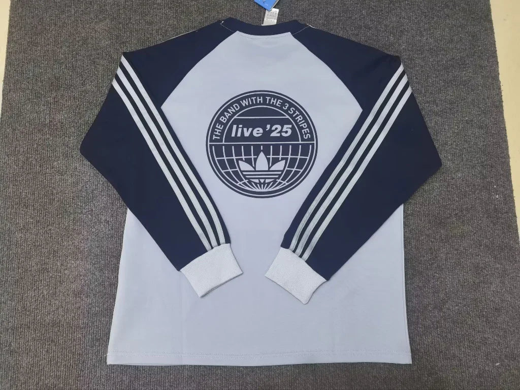 Oasis 25/26 Blue/White 3 Stripes Long Sleeve Jersey