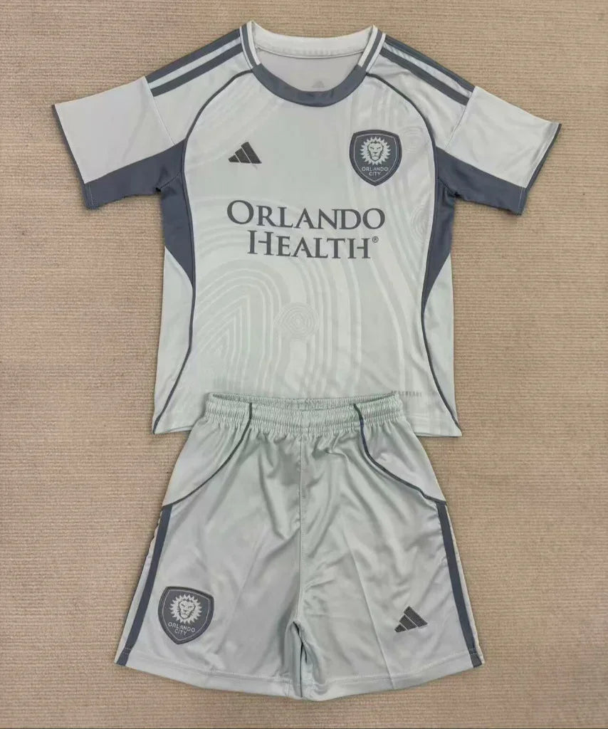 Orlando City 25/26 Gray Pre-Game Kids Jersey Set
