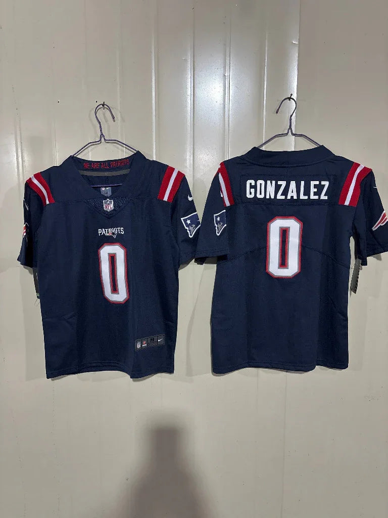 Patriots 25/26 Gonzalez #0 Navy Game Kids Jersey