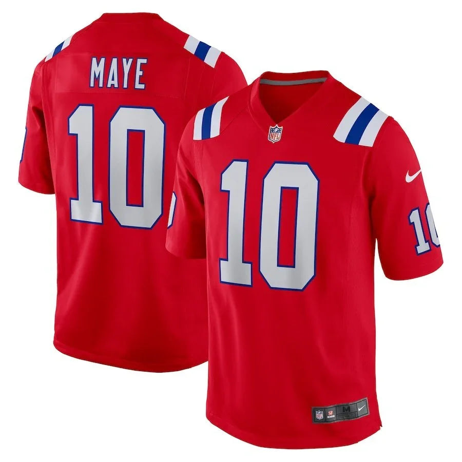 Patriots 25/26 Maye #10 Red NFL Game Jersey
