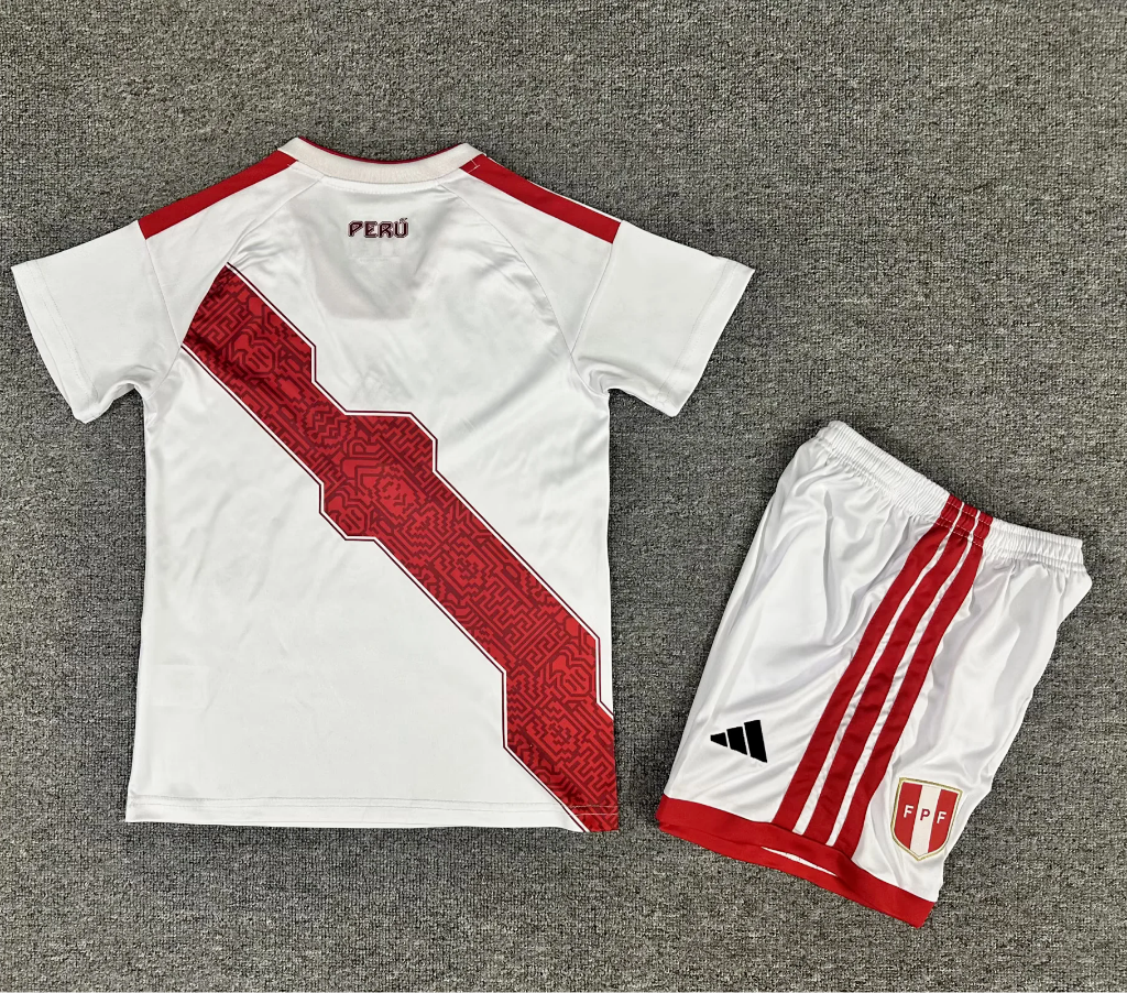 Peru 2026 White/Red World Cup Home Kids Jersey Set