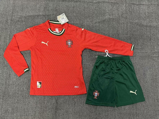Portugal 25/26 Red World Cup Home Kids Jersey Set