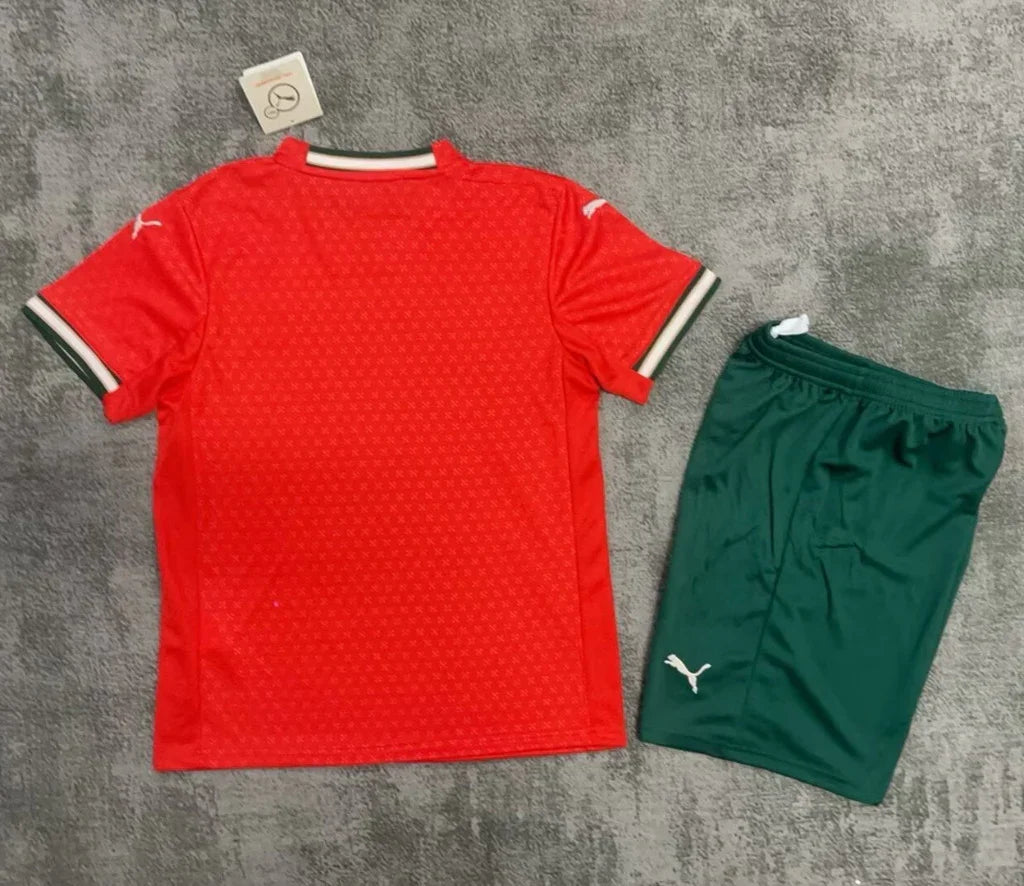 Portugal 25/26 Red World Cup Home Kids Jersey Set