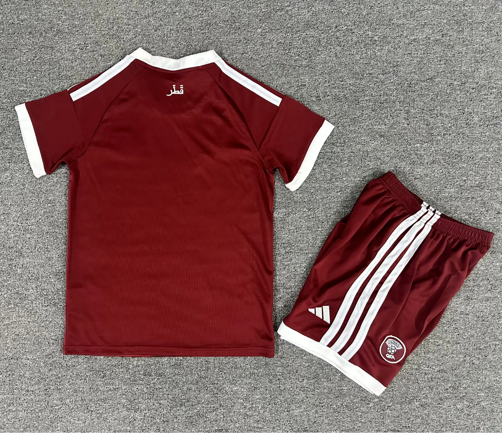 Qatar 2026 Brown/White World Cup Home Kids Jersey Set