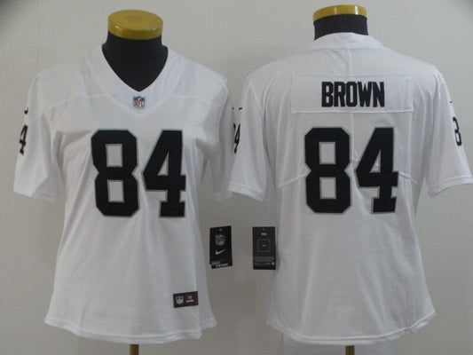 Raiders 2021/22 Brown #84 White/Black Women NFL Jersey