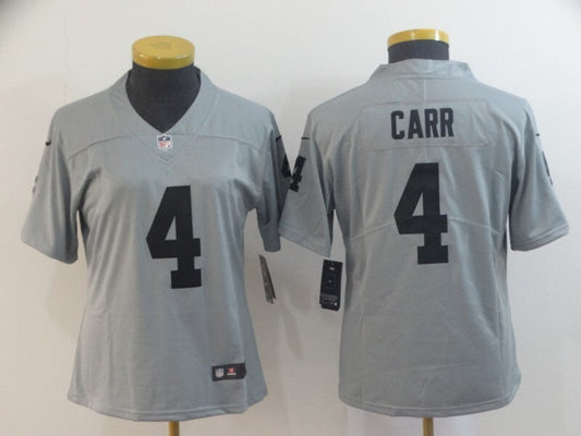 Raiders 2021/22 Carr #4 Gray/Black Women NFL Jersey