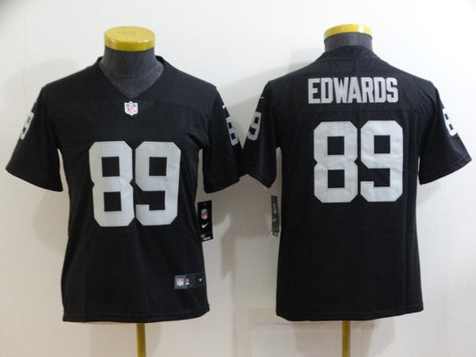 Raiders 2021/22 Edwards #89 Black/White Women NFL Jersey