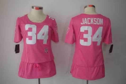 Raiders 2021/22 Jackson #34 Pink/White Women NFL Jersey