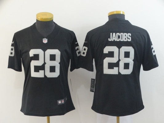 Raiders 2021/22 Jacobs #28 Black/White Women NFL Jersey