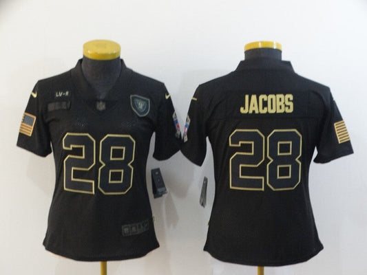 Raiders 2021/22 Jacobs #28 Black/Yellow Women NFL Jersey
