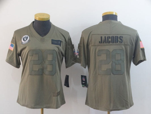Raiders 2021/22 Jacobs #28 Olive/Black Women NFL Jersey