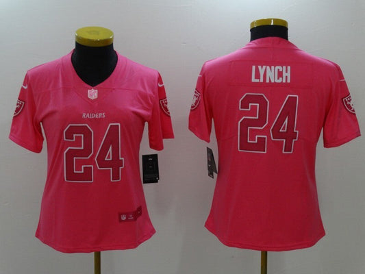 Raiders 2021/22 Lynch #24 Poink/White Women NFL Jersey