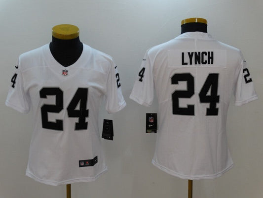 Raiders 2021/22 Lynch #24 White/Black Women NFL Jersey