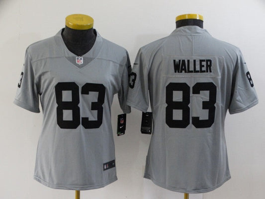 Raiders 2021/22 Waller #83 Gray/Black Women NFL Jersey