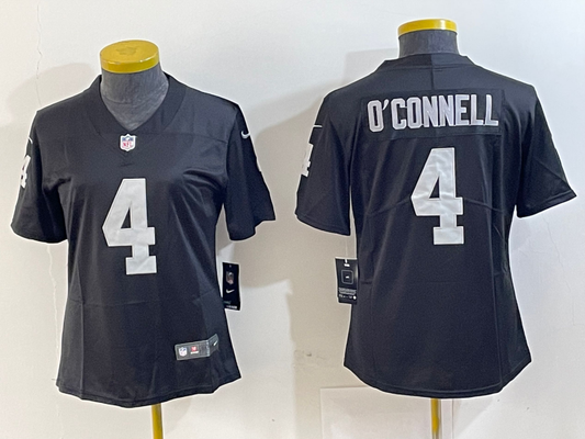 Raiders 2023/24 O'Connell #4 Black/White Women NFL Jersey