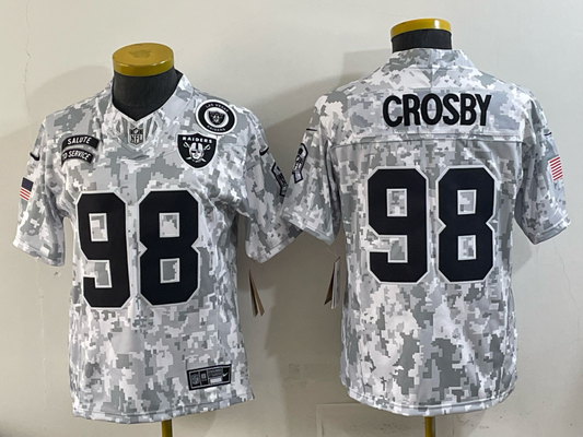 Raiders 25/26 Crosby #98 Arctic Camo Women NFL Jersey