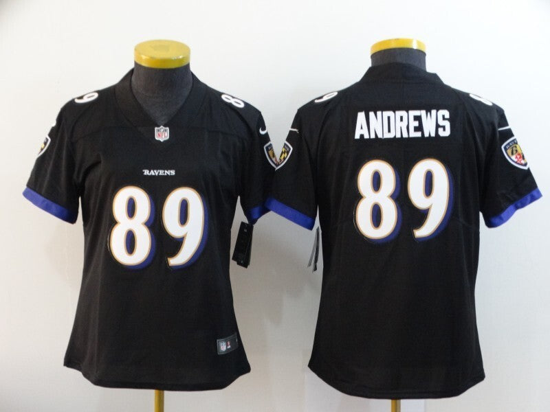 Ravens 2021/22 Andrews #89 Black/Purple Women NFL Jersey