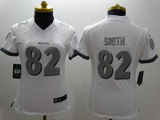 Ravens 2021/22 Smith #82 White/Gray Women NFL Jersey