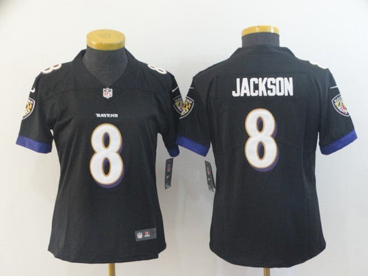 Ravens 2022/23 Jackson #8 Black/Purple Women NFL Jersey