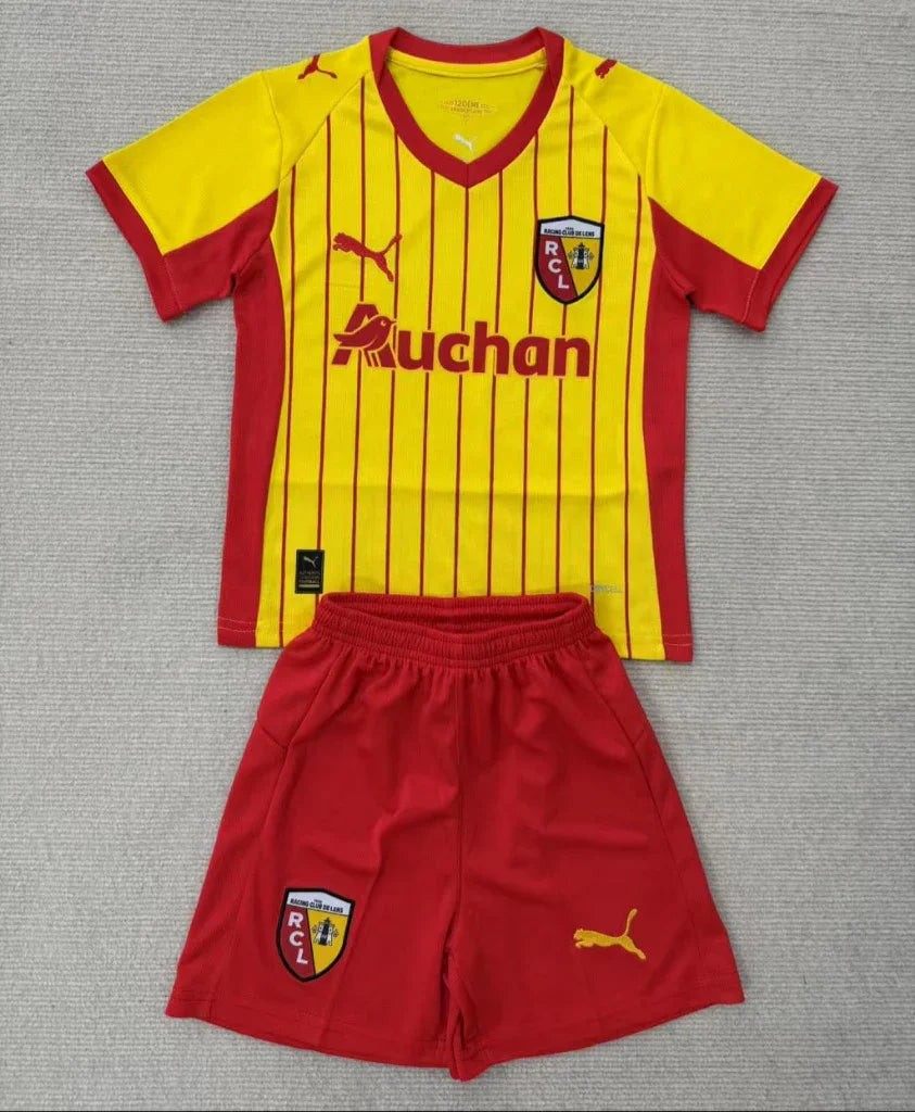RC Lens 25/26 Yellow/Red Home Kids Jersey Set