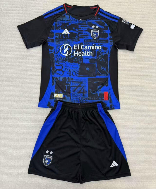 San Jose Earthquakes 25/26 Blue/Black Away Kids Jersey Set