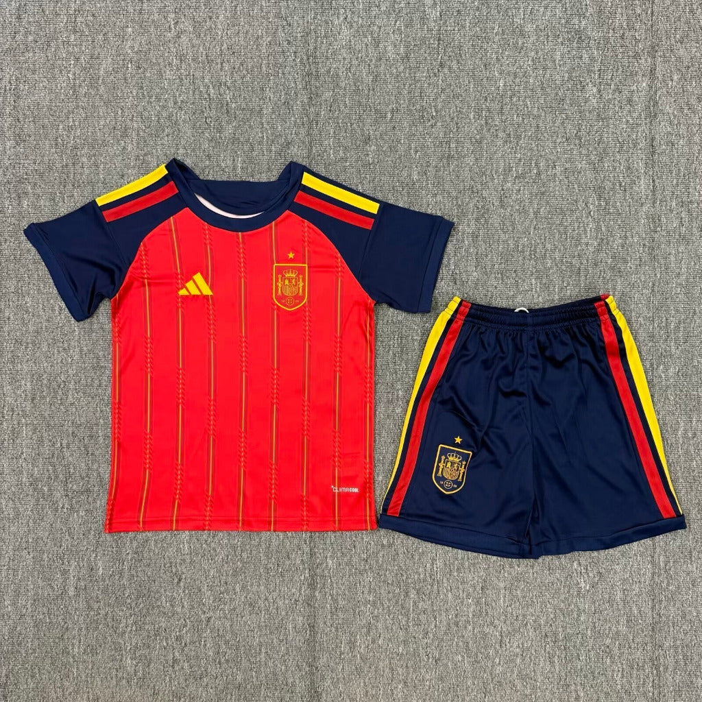 Spain 2026 Red World Cup Home Kids Jersey Set