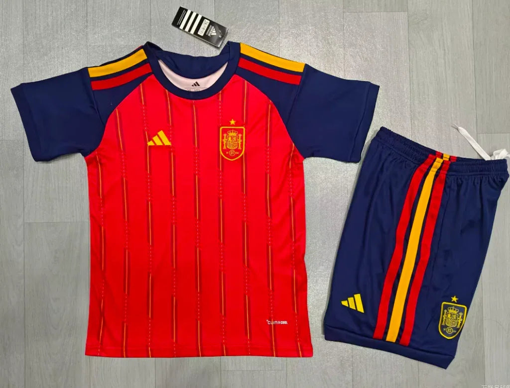 Spain 2026 Red World Cup Home Kids Jersey Set
