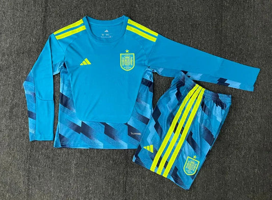 Spain 26/27 Goalkeeper Long-Sleeved Kids Jersey Set