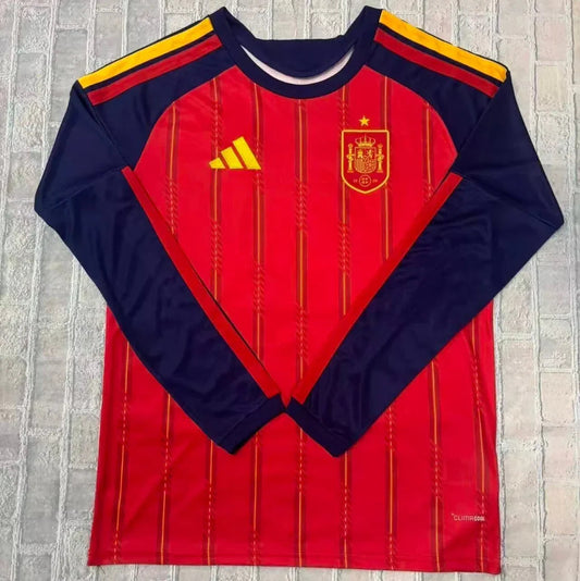 Spain 26/27 Red/Blue World Cup Home Long Sleeves Jersey